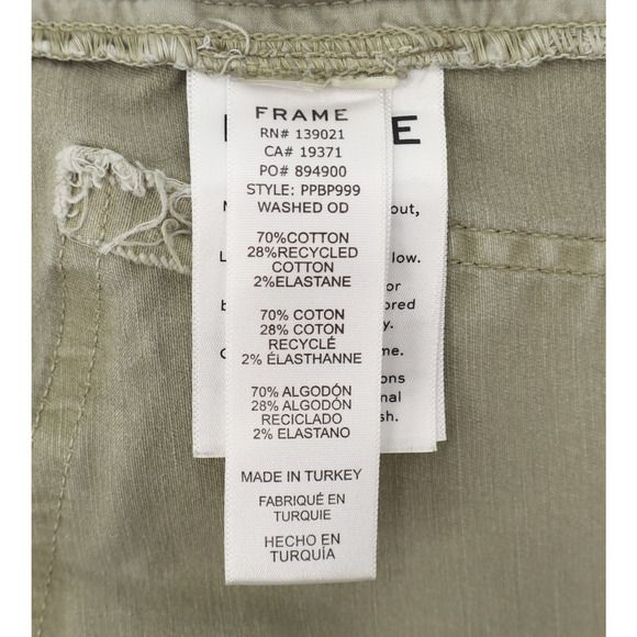 Frame Women's Safari Paperbag Cargo Belted Pants in Washed Olive Green Sz 30 - Picture 5 of 7